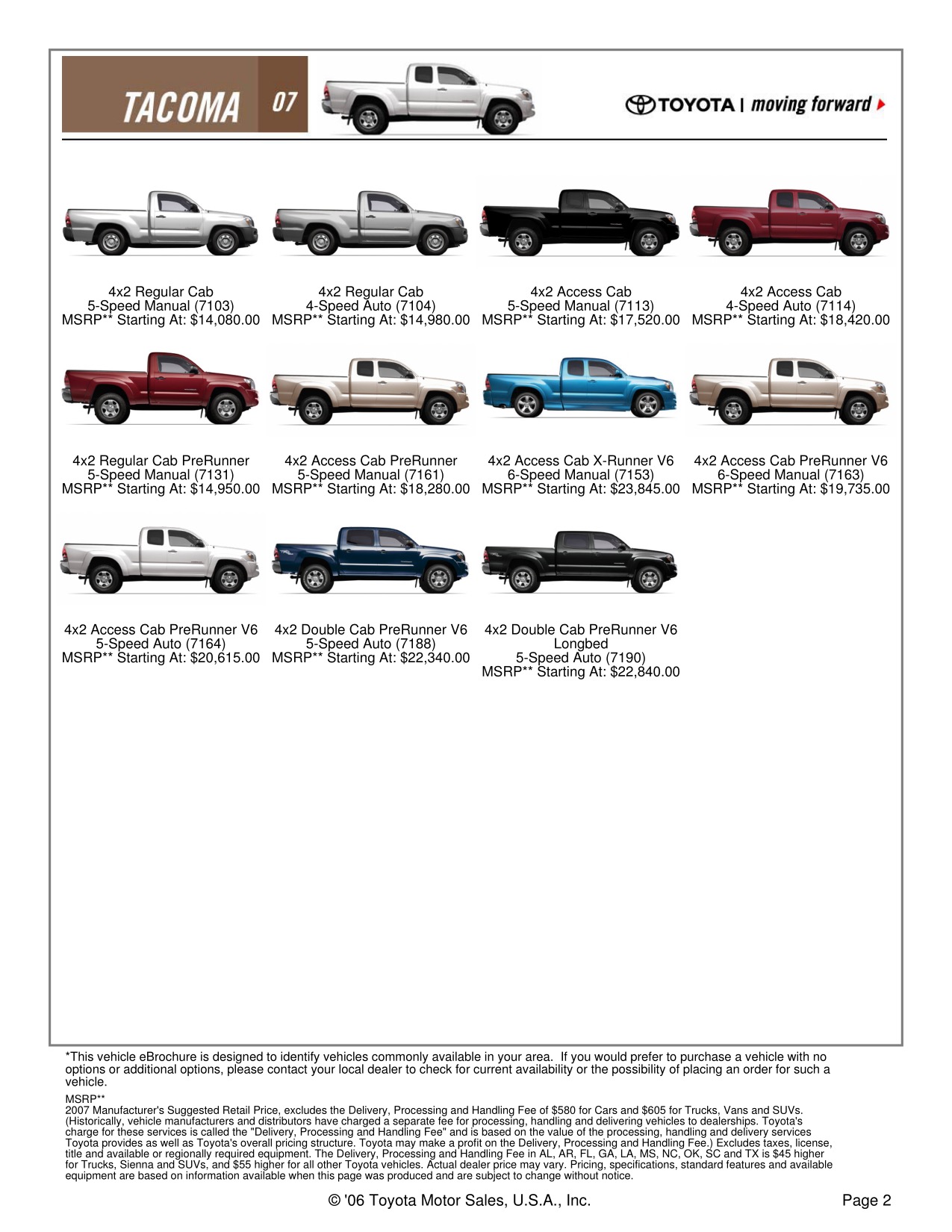 2007 Toyota Tacoma 4x2 Brochure Page 6